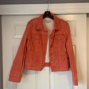 coral pink jean jacket